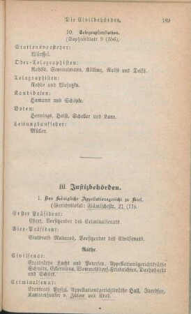 III. Justizbehörden.