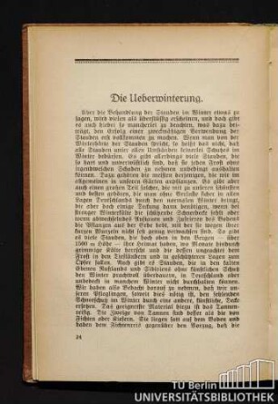 Die Ueberwinterung.