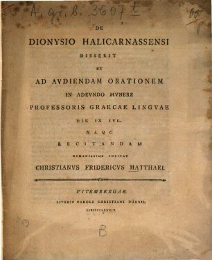 De Dionysio Halicarnassensi