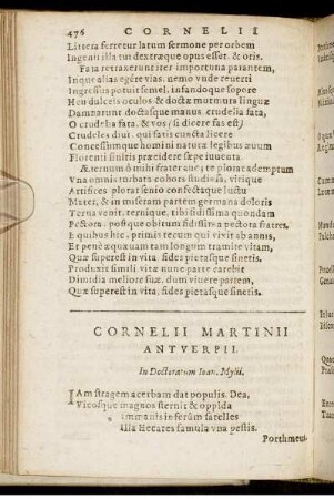 Cornelii Martinii Antverpii.