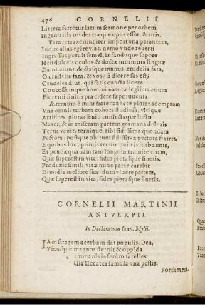 Cornelii Martinii Antverpii.