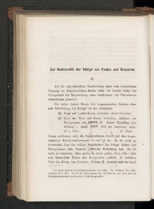 Zur Numismatik der Könige von Pontus und Bosporus