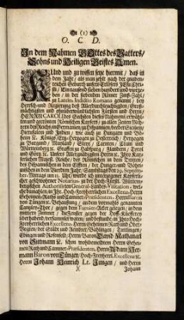 1-6, In dem Nahmen Gottes des Vatters/Sohns und Heiligen Geists Amen.