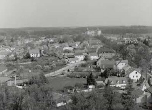 Moritzburg, Blick vom Turm der Kirche Eisenberg nach Norden zum Schloss