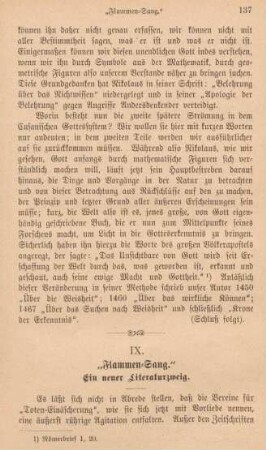 137-145 "Flammen-Sang" : ein neuer Literaturzweig