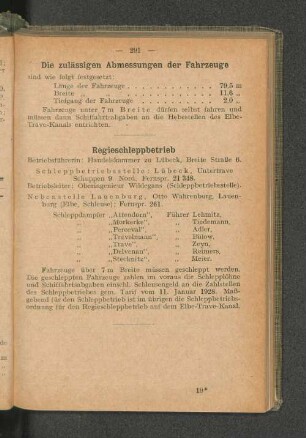 Die zulässigen Abmessungen der Fahrzeuge
