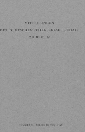 Mitteilungen der Deutschen Orient-Gesellschaft