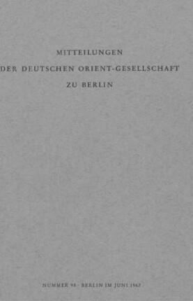Mitteilungen der Deutschen Orient-Gesellschaft