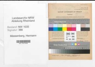 Entnazifizierung Hermann Massenberg , geb. 20.07.1908 (Steiger)