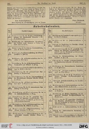 Arbeitskalender