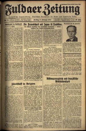 Erste Ausgabe vom Freitag, den 08. Februar 1935.