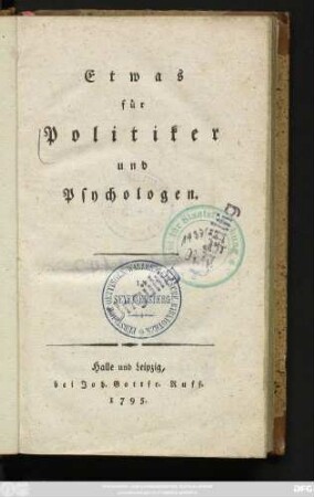 Etwas für Politiker und Psychologen