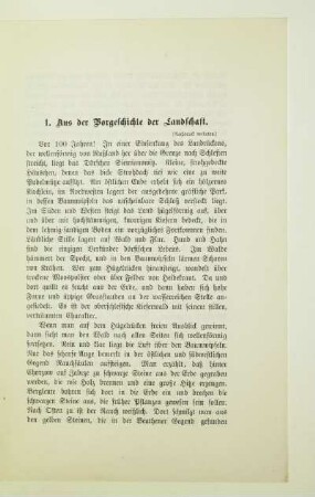1. Aus der Vorgeschichte der Landschaft
