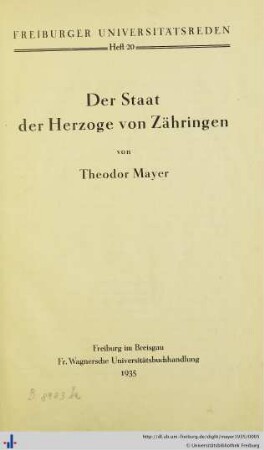 Der Staat der Herzoge von Zähringen