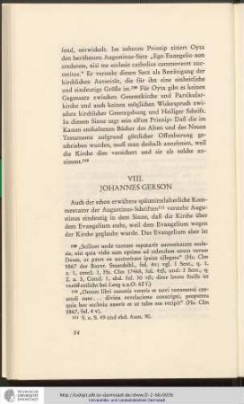 VIII. Johannes Gerson