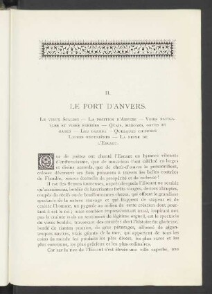 II. LE PORT D`ANVERS