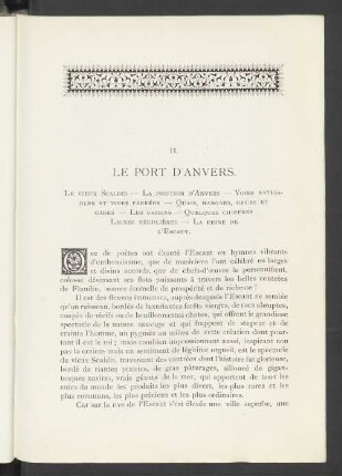 II. LE PORT D`ANVERS