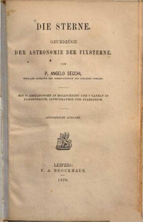 Die Sterne : Grundzüge der Astronomie der Fixsterne