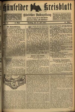 Zweite Ausgabe vom Samstag, den 12. Juli 1930.