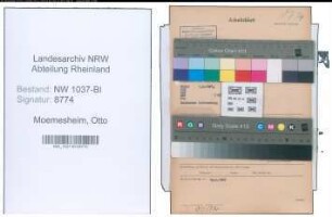 Entnazifizierung Otto Moemesheim , geb. 08.05.1909 (Reg.Inspektor)