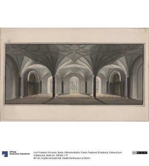 Berlin, Wilhelmstraße. Palais Radziwill (Radziwiłł). Entwurf zum Gartensaal