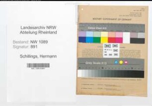 Entnazifizierung Hermann Schillings , geb. 24.02.1890 ()
