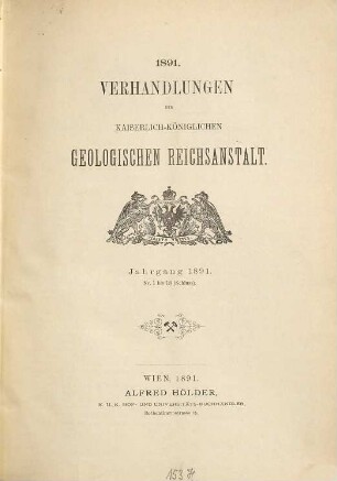 Verhandlungen der Geologischen Reichsanstalt. 1891