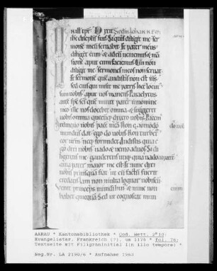Evangelistar: Textseite, fol. 76 mit Initiale I