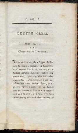 Lettre CLXXI. - Lettre CLXXVI.