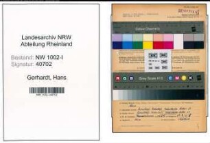 Entnazifizierung Hans Gerhardt, geb. 16.07.1904 (Arbeiter)