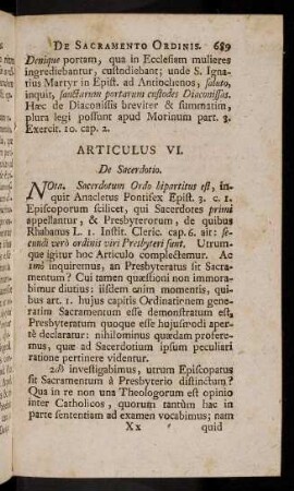 689-699, Articulus VI. De Sacerdotio.
