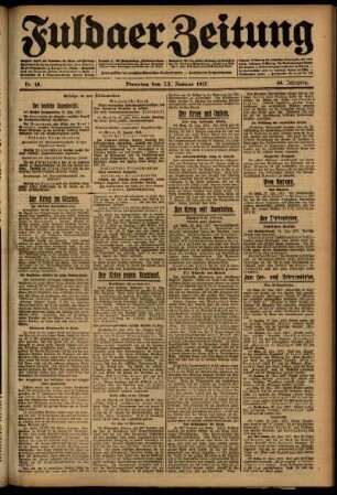 Ausgabe vom Dienstag, den 23. Januar 1917.