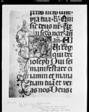 Psalterium — Initiale Q (ui), darin Judaskuß