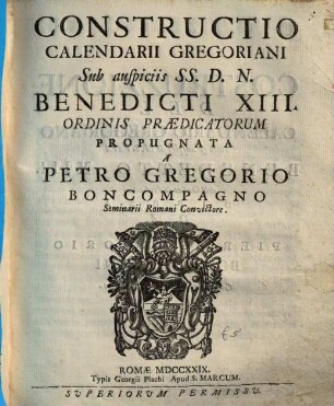 Constructio calendarii Gregor ... propugnata