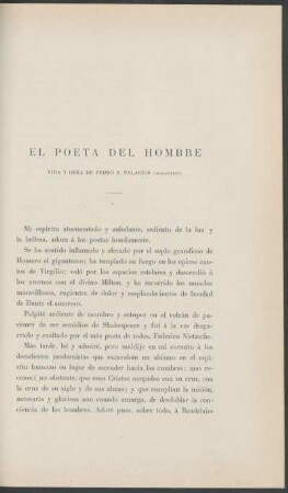 El poeta del hombre : Vida y obra de Pedro B. Palacios (Almafuerte)