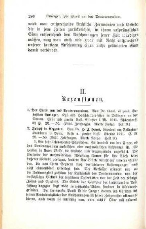 286-288 [Rezension] Euringer, Sebastian, Der Streit um das Deuteronomium