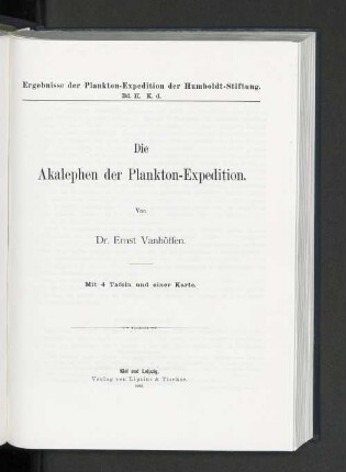 Bd 2,K,d: Die Akalephen der Plankton-Expedition