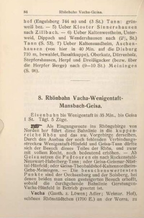 8. Rhönbahn Vacha-Wenigentaft-Mansbach-Geisa.