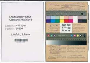 Entnazifizierung Johann Liesfeld , geb. 18.02.1896 (Schlosser)