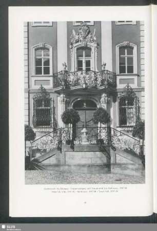 Bischofszell (Kt. Thurgau). Treppenaufgang und Hauptportal des Rathauses, 1747-50