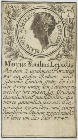 Bildnis des Marcus Aemilius Lepidius