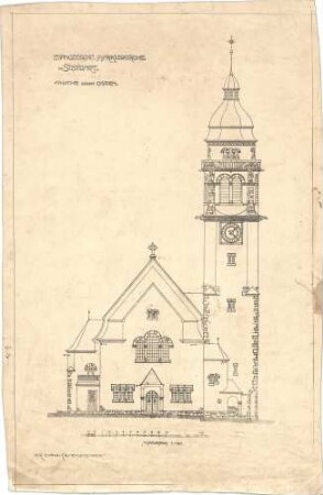 Dolmetsch, Heinrich; Stuttgart; Markuskirche - Ostseite (Ansicht)