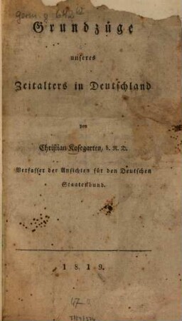 Grundzüge unseres Zeitalters in Deutschland