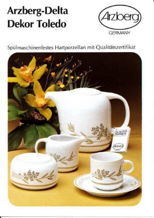 Produktprospekt "Arzberg-Delta / Dekor Toledo"