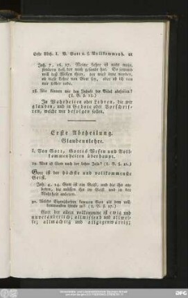 Erste Abtheilung. Glaubenslehre.