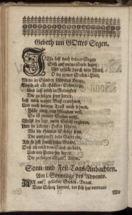 Gebeth um Gottes Segen.