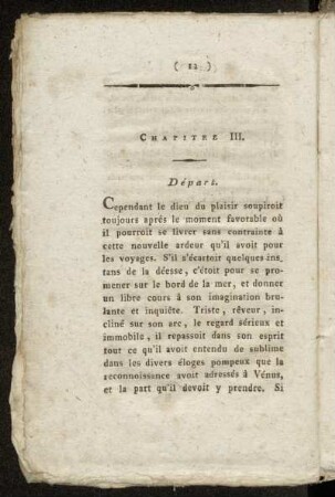 Chapitre III. Départ.