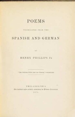 Poems translated from the Spanish and German