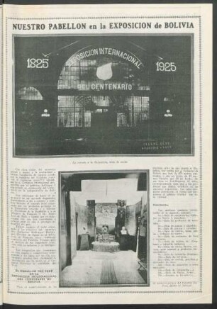 Nuestro pabellon en la exposición de Bolivia