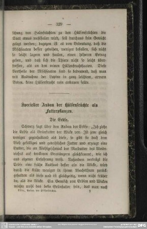 Specieller Anbau der Hülsenfrüchte als Futterpflanzen